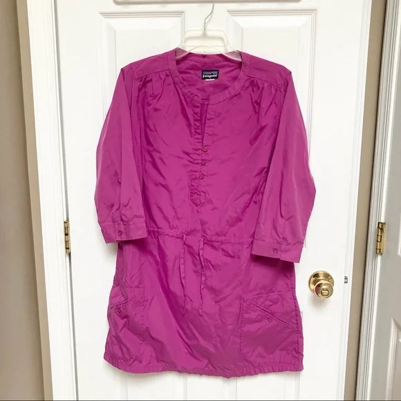 Patagonia womens l magenta sun shelter upf 40 short casual dress summer - Picture 2 of 4